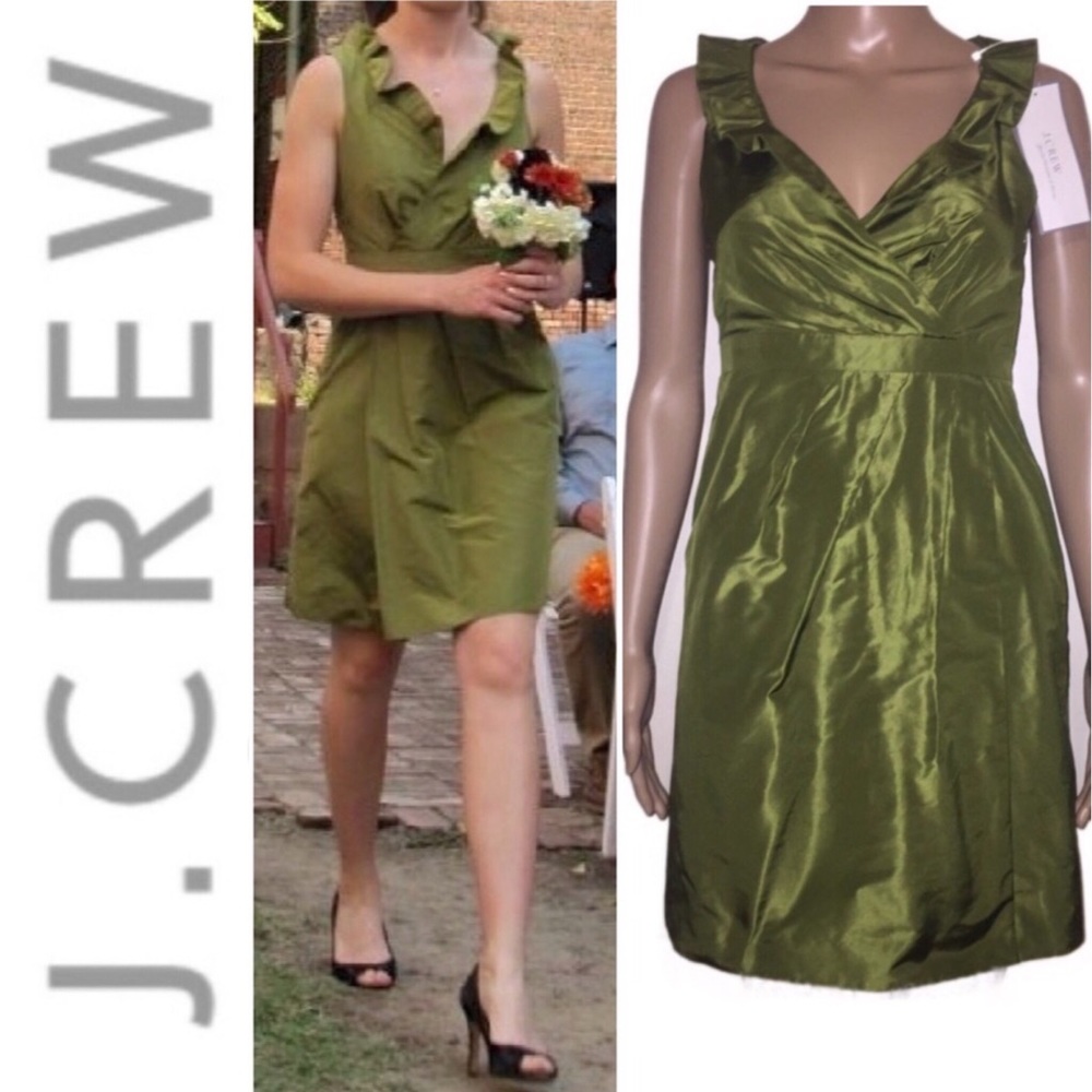 $250 J. Crew Metallic “Blakely” Dress Silk Taffeta
